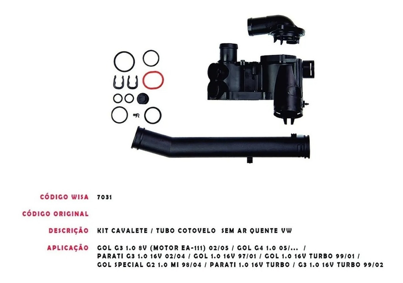 7031 KIT CAVALETE TUBO COTOVELO SEM AR QUENTE