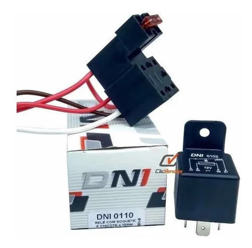Relê Auxiliar Universal 12v 40ah Com Suporte E Fusível
