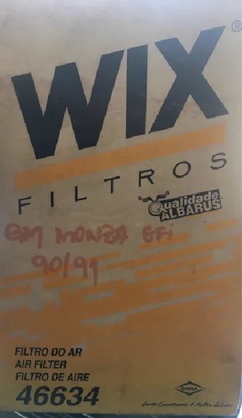 Filtro Ar Monza 500 Efi 1990/1991 Wix 46634