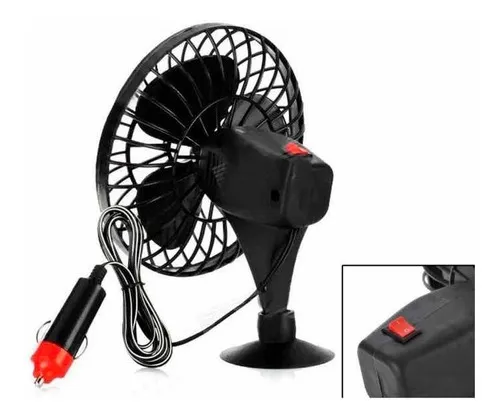 Mini Ventilador 5 12v Com Ventosa ( Carros ) Btr 12.7 Cm Preto Preto Plástico 3