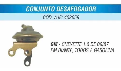 Conjunto Desafogador Gm Chevette 1.6 09/87.. Aje 402659