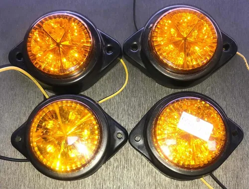 Jogo 4 Lanternas Sinalização Universal LED Âmbar