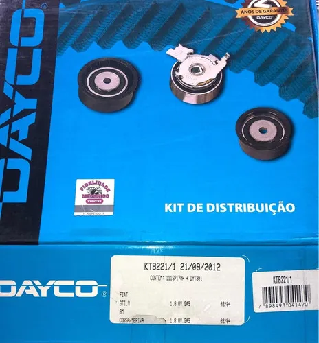 Kit Correia Distribuição Cva E Tensor Stilo Meriva 1.8 8v