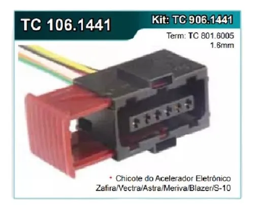 Chicote 6 Vias Sensor Pedal Acelerador Gm Vectra Tc 1441