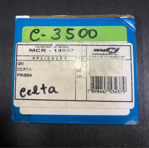 Cilindro Freio Roda Traseira Corsa 02.. Prisma 07. Mrc 14037