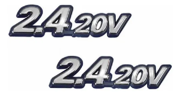 Par Emblema Fiat 2.4 20v Cromado E Azul