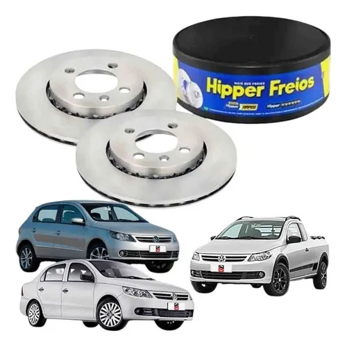 Par Disco Freio Ventilado Vw Gol G5 Saveiro Voyage Hf 87a