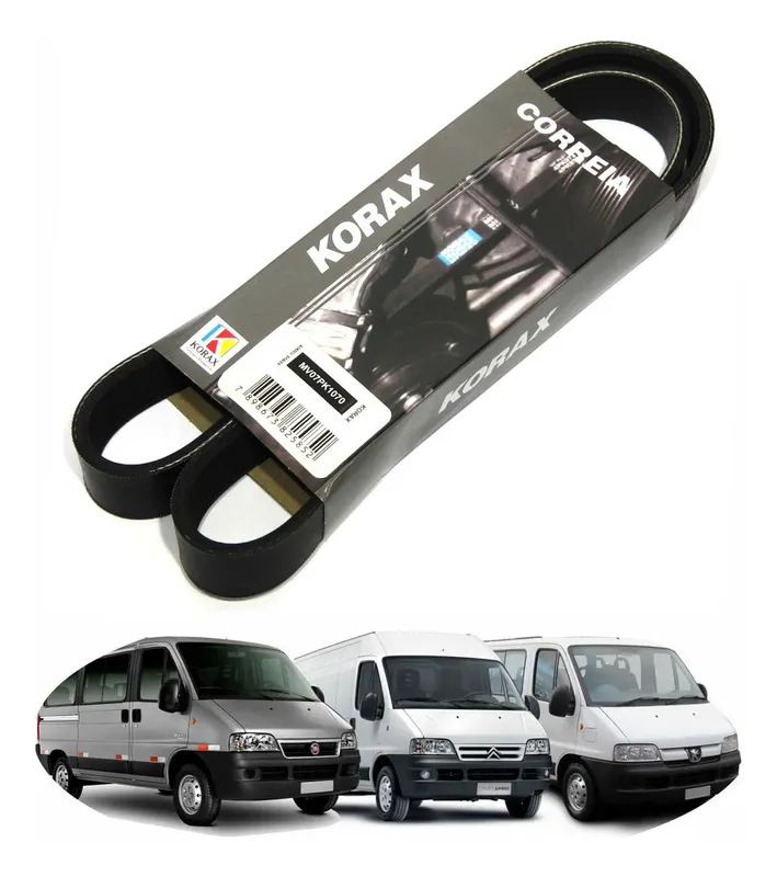 Correia Poly V Alternador 7PK1070 Fiat Ducato Citroën Jumper Peugeot Boxer 2.3 2010 em diante