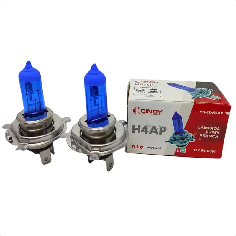 Lâmpada Super Branca H4 12V 60/55W P43t Cinoy Universal