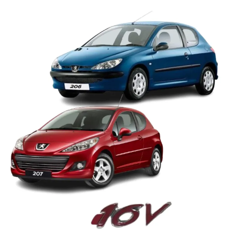 EMBLEMA PEUGEOT 206 (16V) VERMELHO CRO