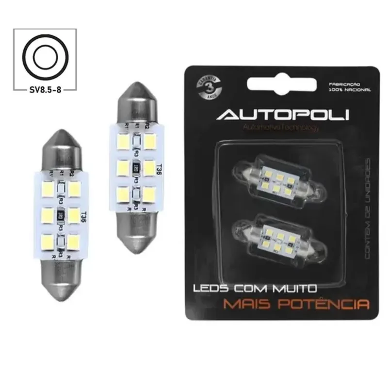 LAMPADA LED TORPEDO 32MM 12V 10W 6 LED BR