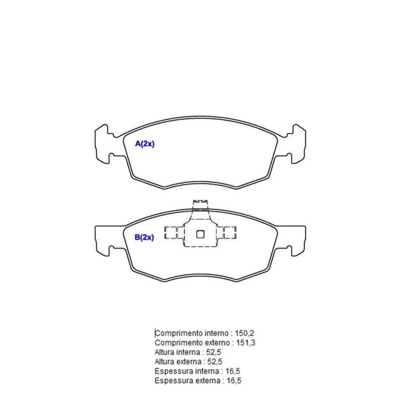PASTILHA DIANTEIRA FIAT ARGO 1.3 8V CRONOS 1.3 8V DOBLO 1.4 8V  NOVA FIORINO