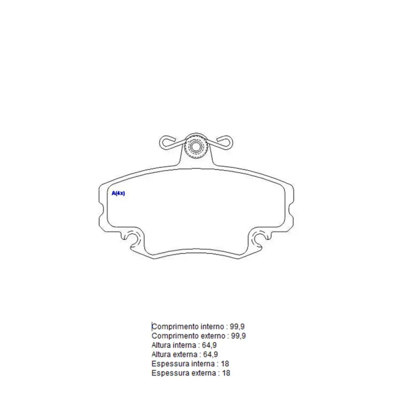 PASTILHA DIANTEIRA RENAULT CLIO 1.0/1.6 16V LOGAN 1.0/1.6 16V
