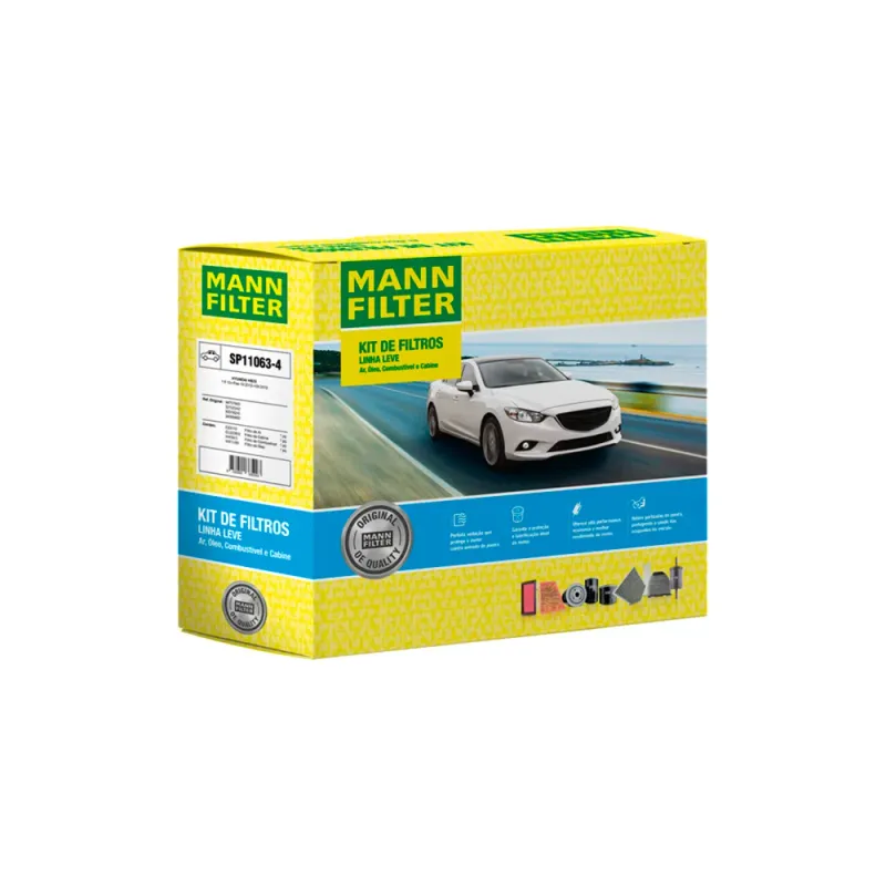 KIT FILTROS AR/CABINE/COMBUSTIVEL/OLEO HYUNDAI HB20 1.6 16V