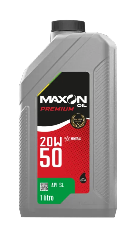 Óleo 20W50 API SL Mineral Maxon Oil MX0100/LAMOAT0046 Premium 1L Universal Gas Eta GNV Flex
