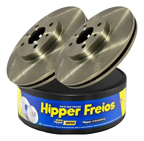 Par Disco de Freio Dianteiro Ventilado Fiorino Cronos Punto Grand Siena Palio Hipper