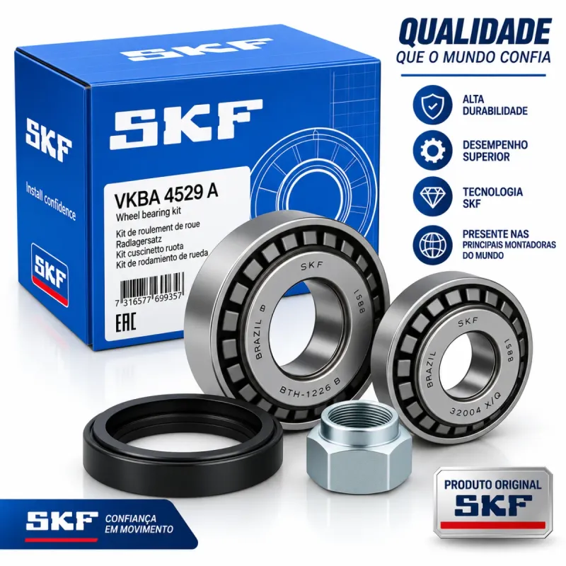 Kit Rolamento Roda Traseira SKF VKBA4529A Gol Fox Saveiro Voyage