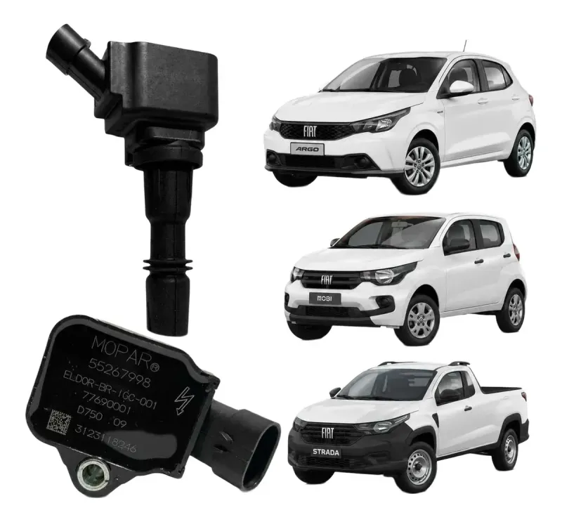 Bobina de Ignição Fiat Argo Cronos Mobi Uno 1.0 Firefly 6V 3 Cilindros Original Fiat Mopar 55267998